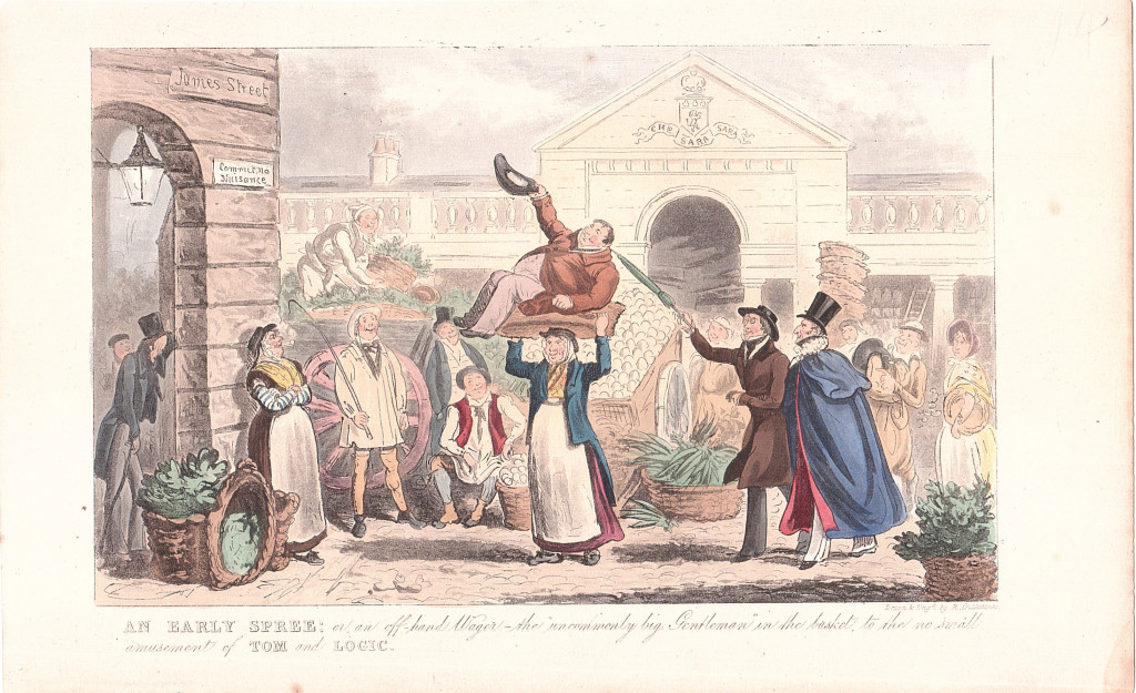 A Wager in Covent Garden c.1820 Drawn & Engraved by Robert Cruikshank